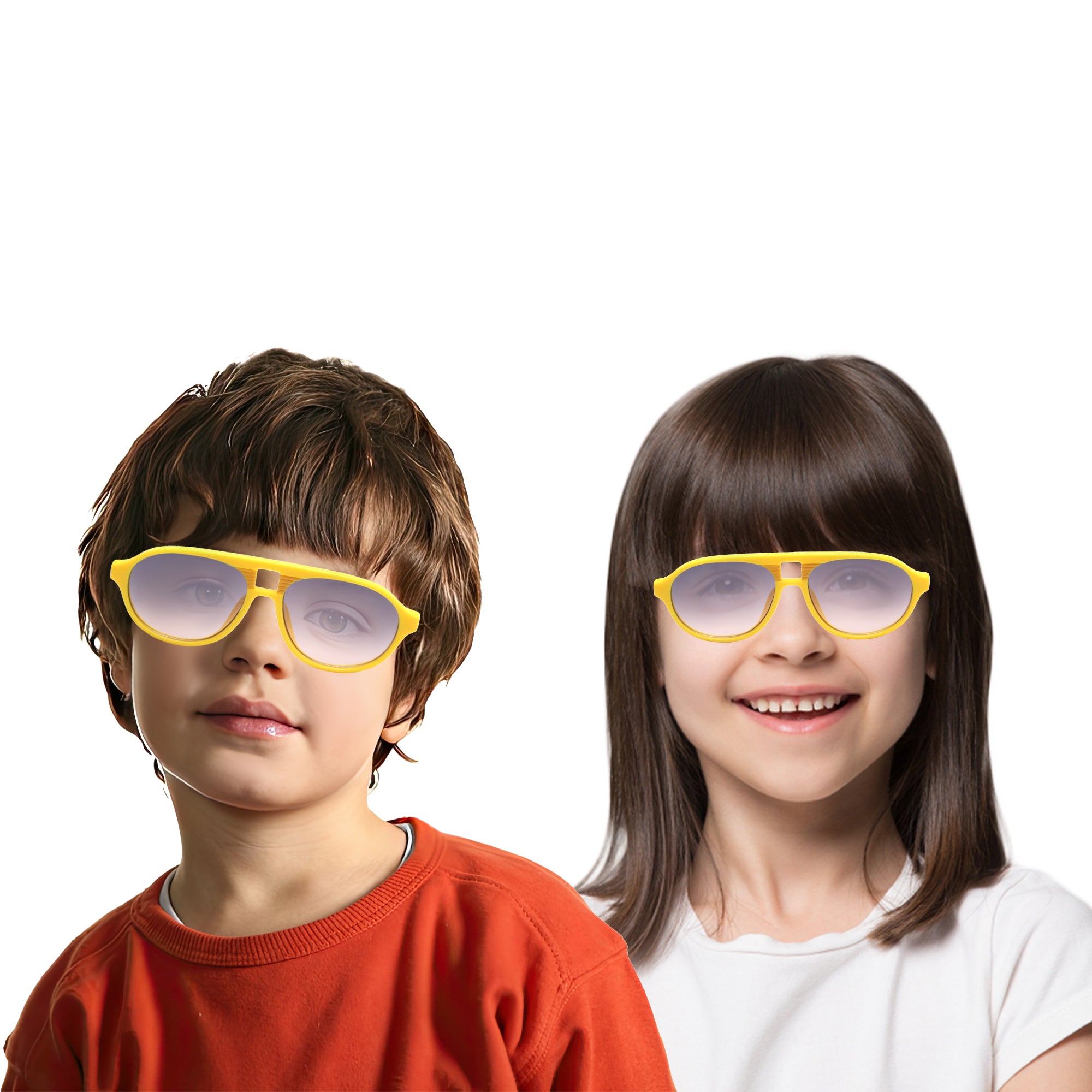 Spiky Yellow and Blue Aviator Sunglasses – UV Protection