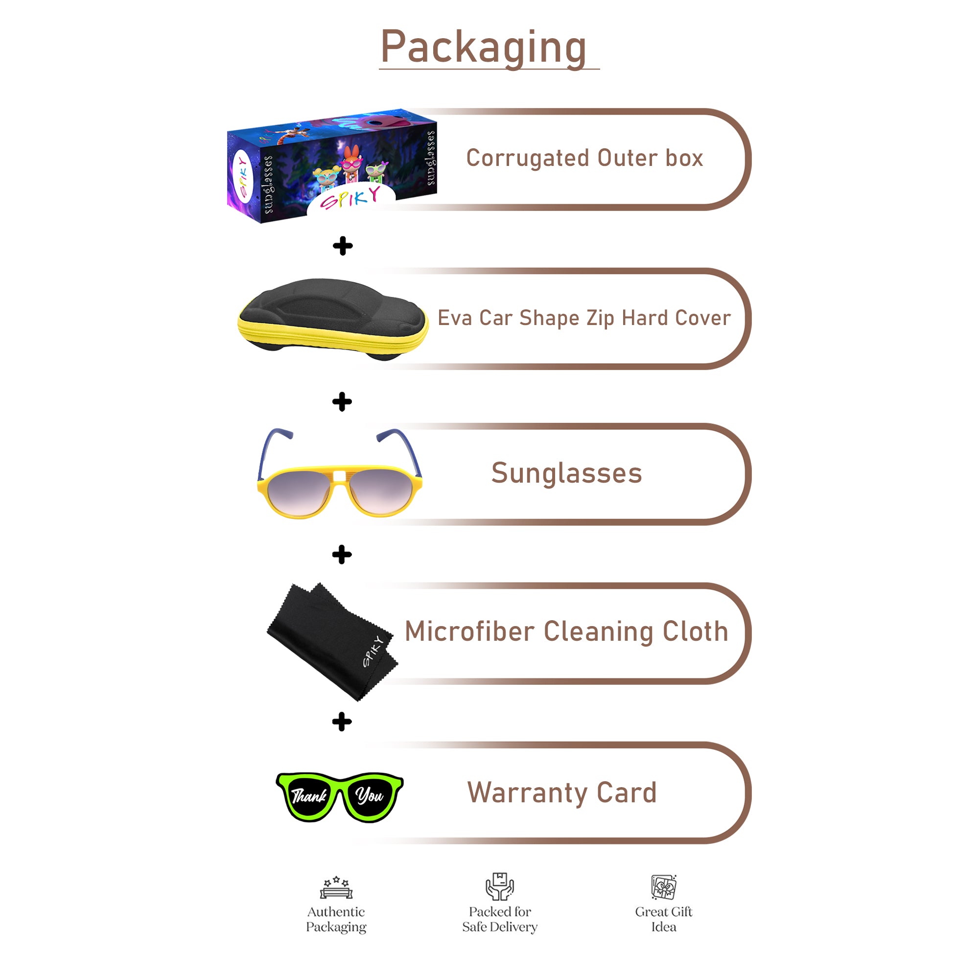 Spiky Yellow and Blue Aviator Sunglasses – UV Protection