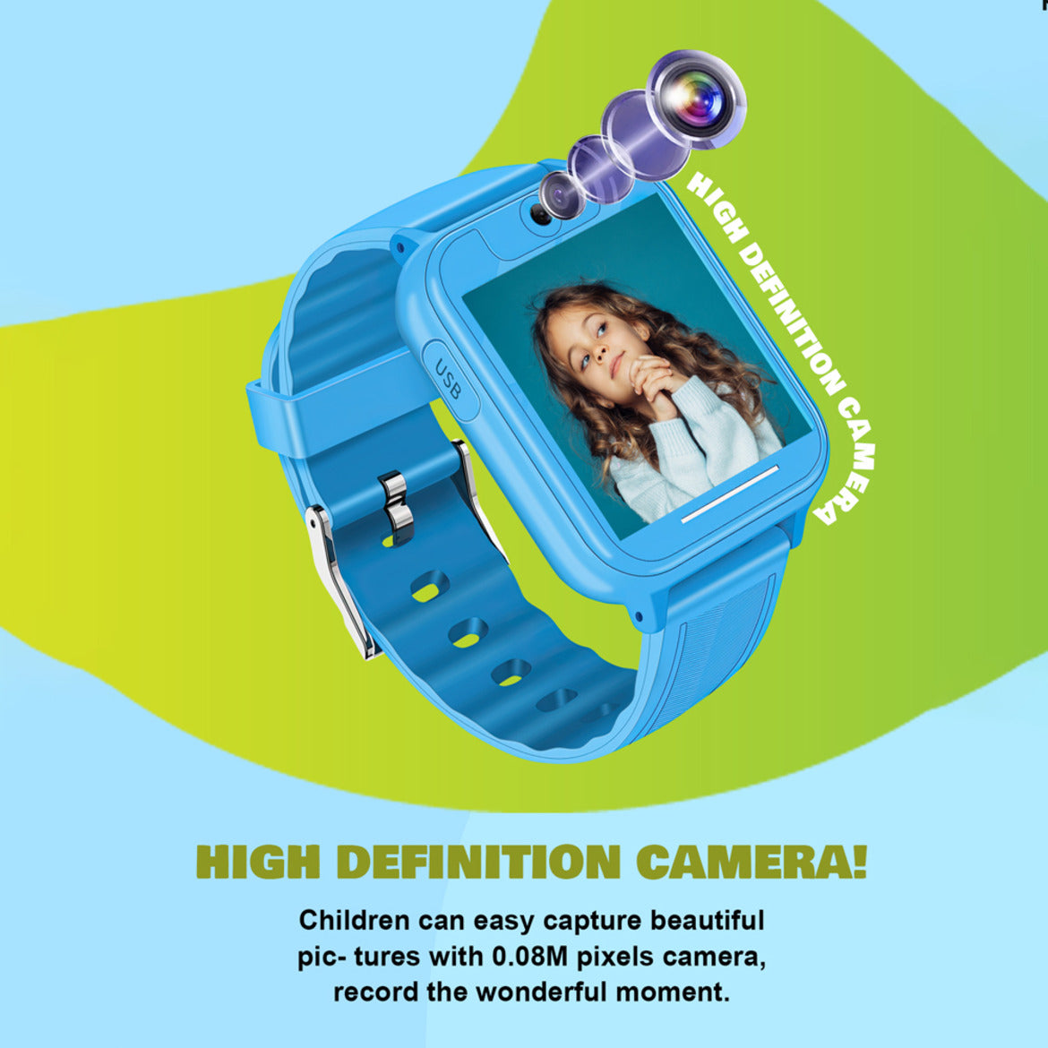 Spiky Gremlin Calling SOS Cameras Multifunction LBS location Tracking Smartwatch - Blue