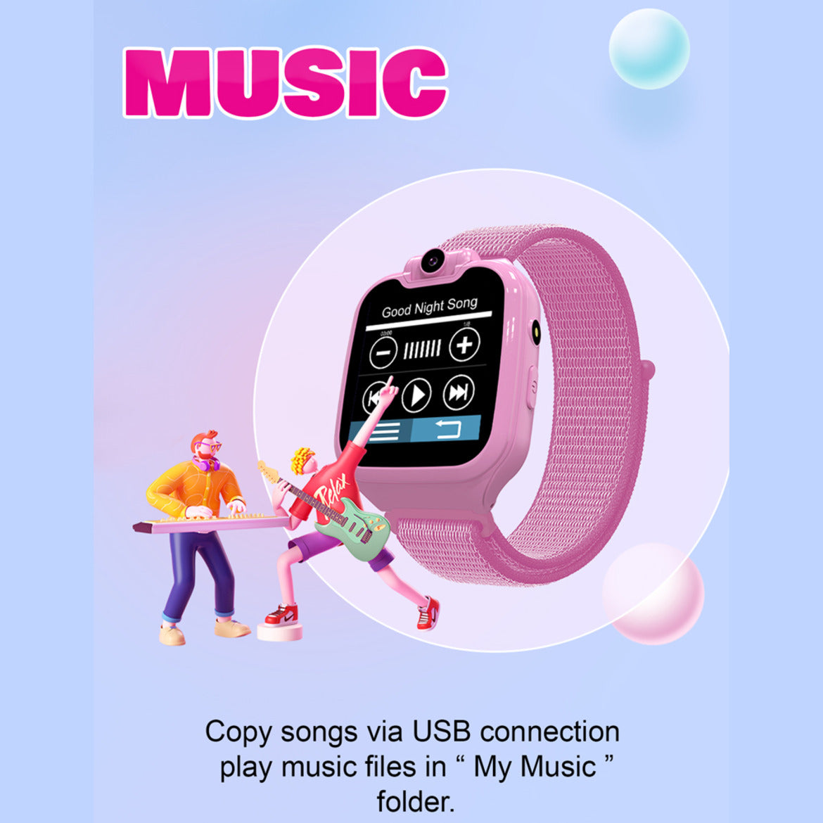 Spiky Two-Way Calling Smart Watch - Pink