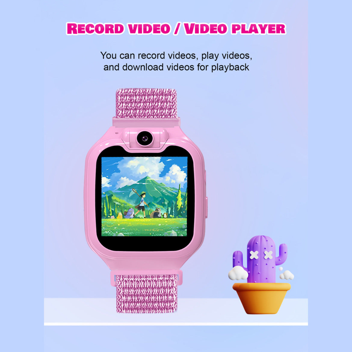 Spiky Two-Way Calling Smart Watch - Pink