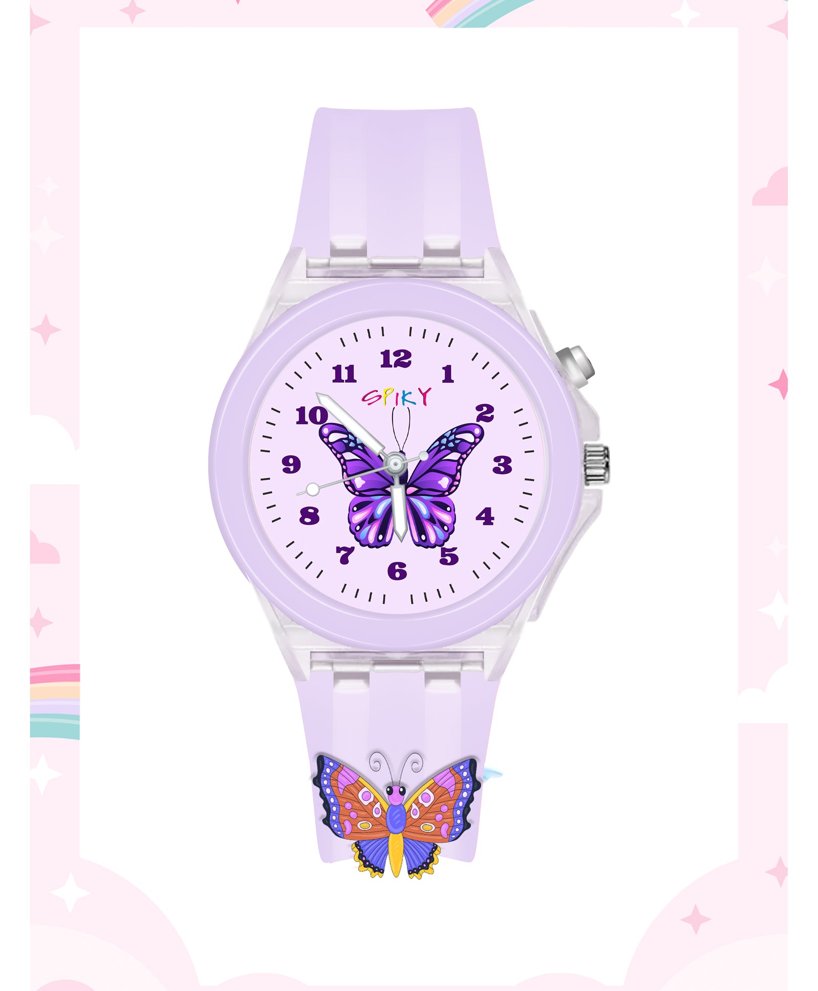 Spiky 3D Cartoon Unicorn Analog Light Watch for Kids Boys & Girls - Pink