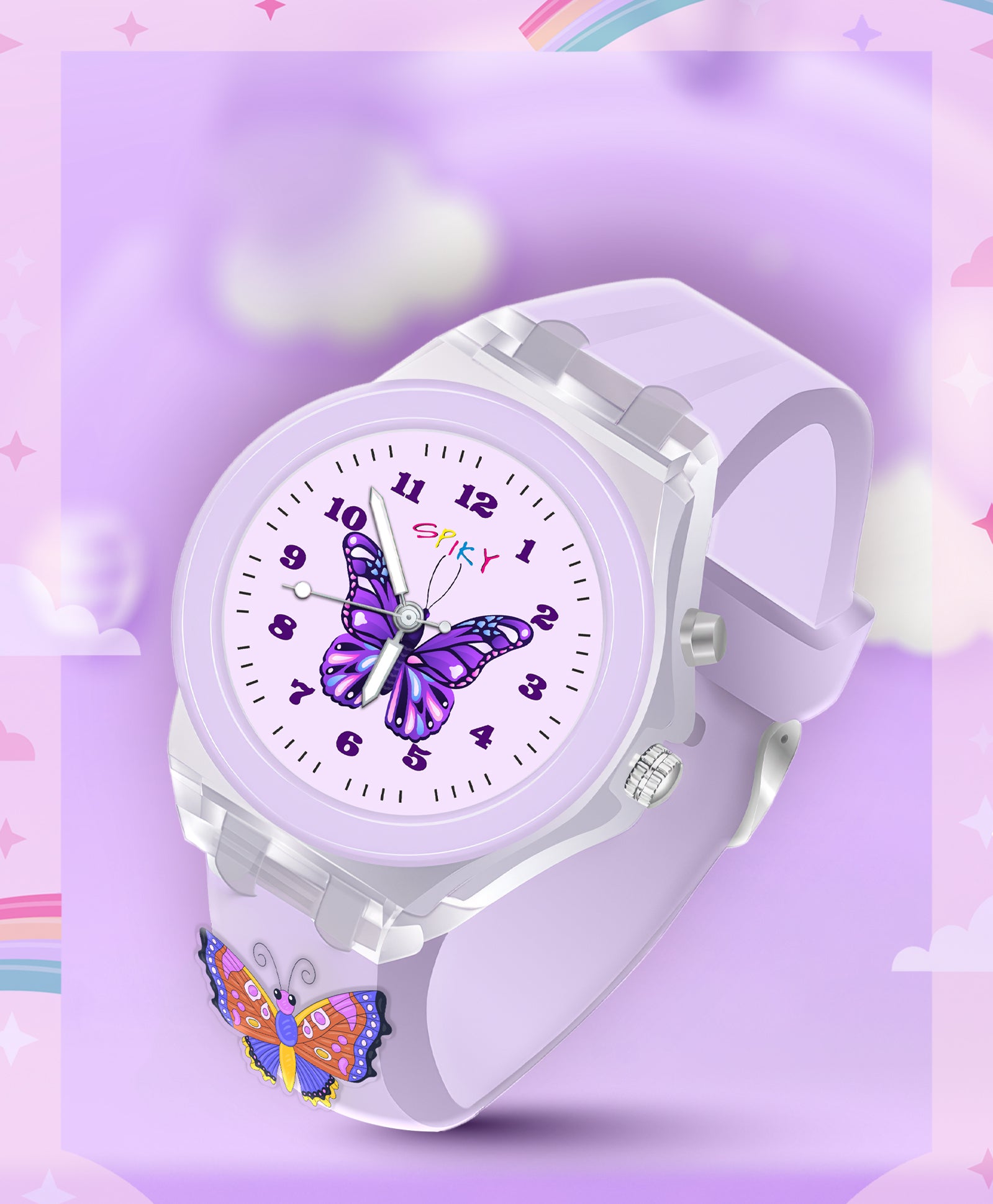 Spiky 3D Cartoon Unicorn Analog Light Watch for Kids Boys & Girls - Pink