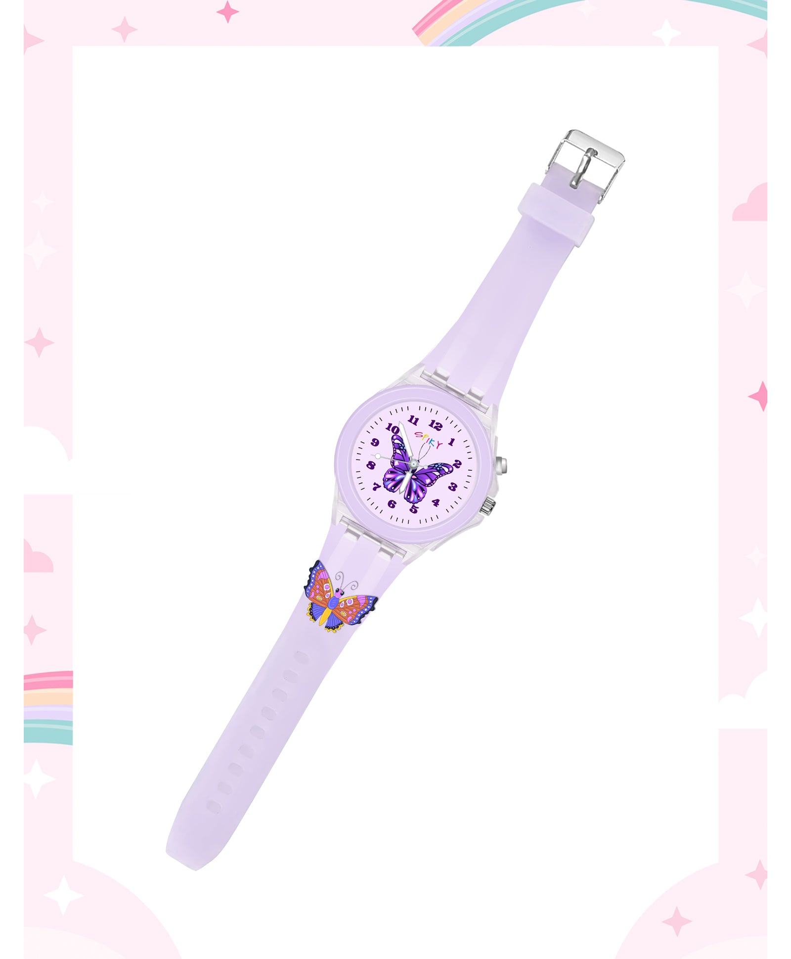 Spiky 3D Cartoon Unicorn Analog Light Watch for Kids Boys & Girls - Pink