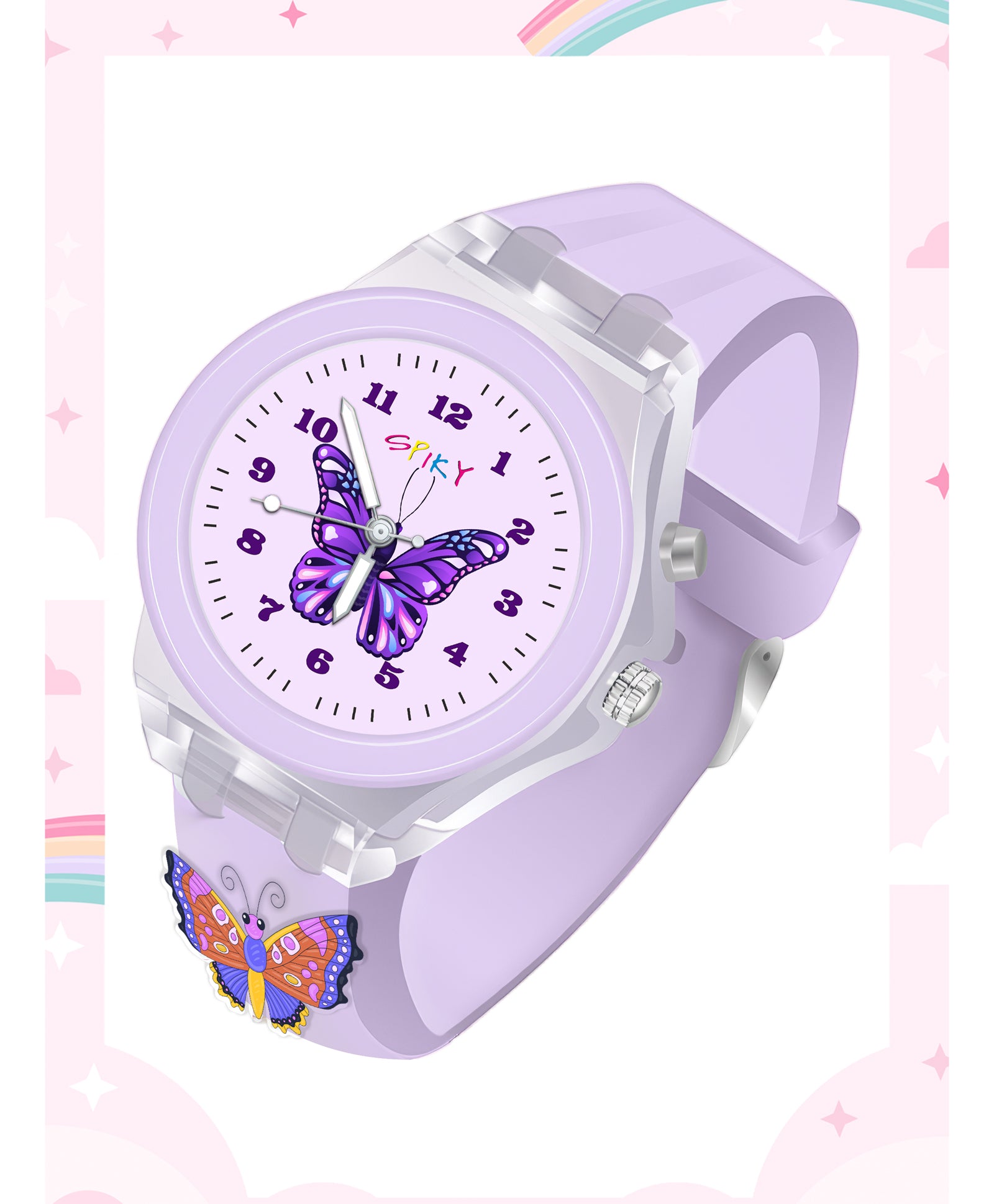 Spiky 3D Cartoon Unicorn Analog Light Watch for Kids Boys & Girls - Pink